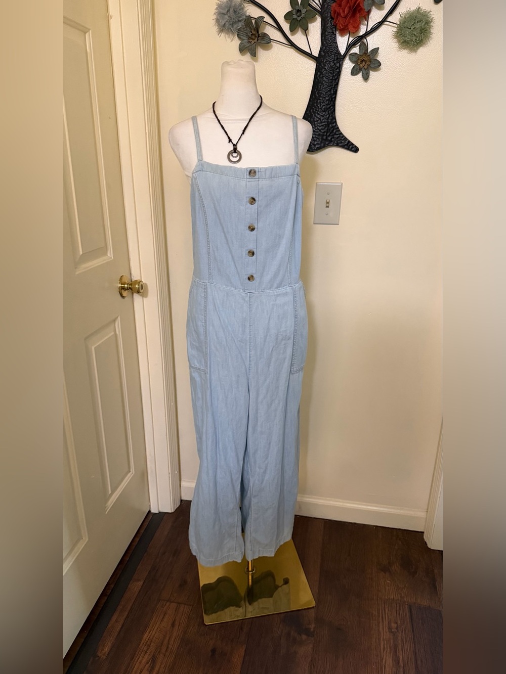 Light Blue Button-Front  Jumpsuit by Old navy - Picture 7 of 12